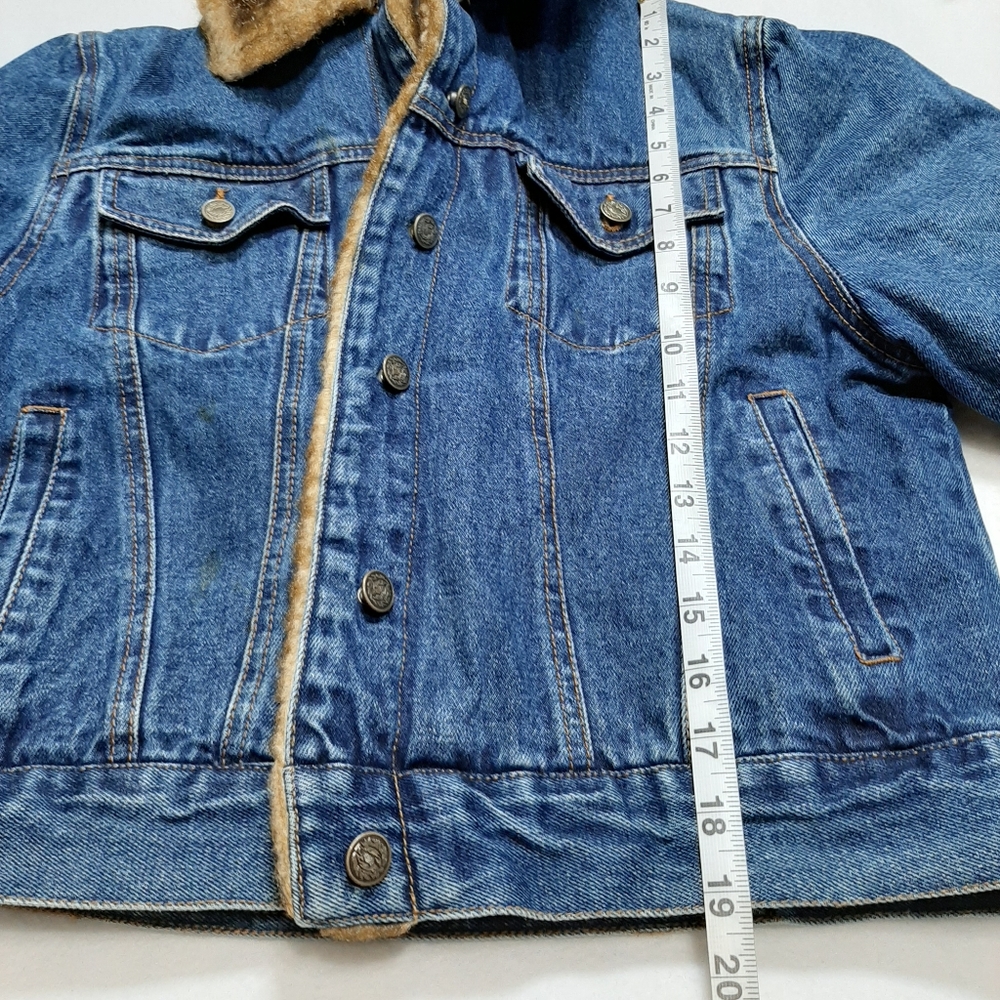 Excelled Collection Faux Fur Trim Jean Jacket M - Picture 6 of 11